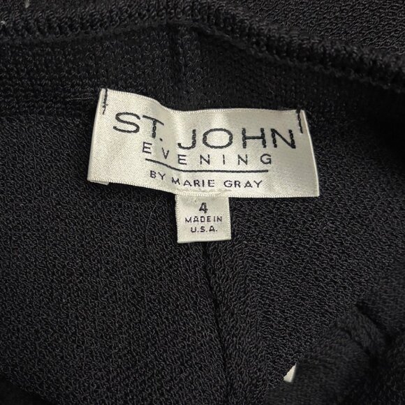 St. John Evening 3-Piece Black Pantsuit w/ Rhinestone Trim – Size 4 - Picture 7 of 12